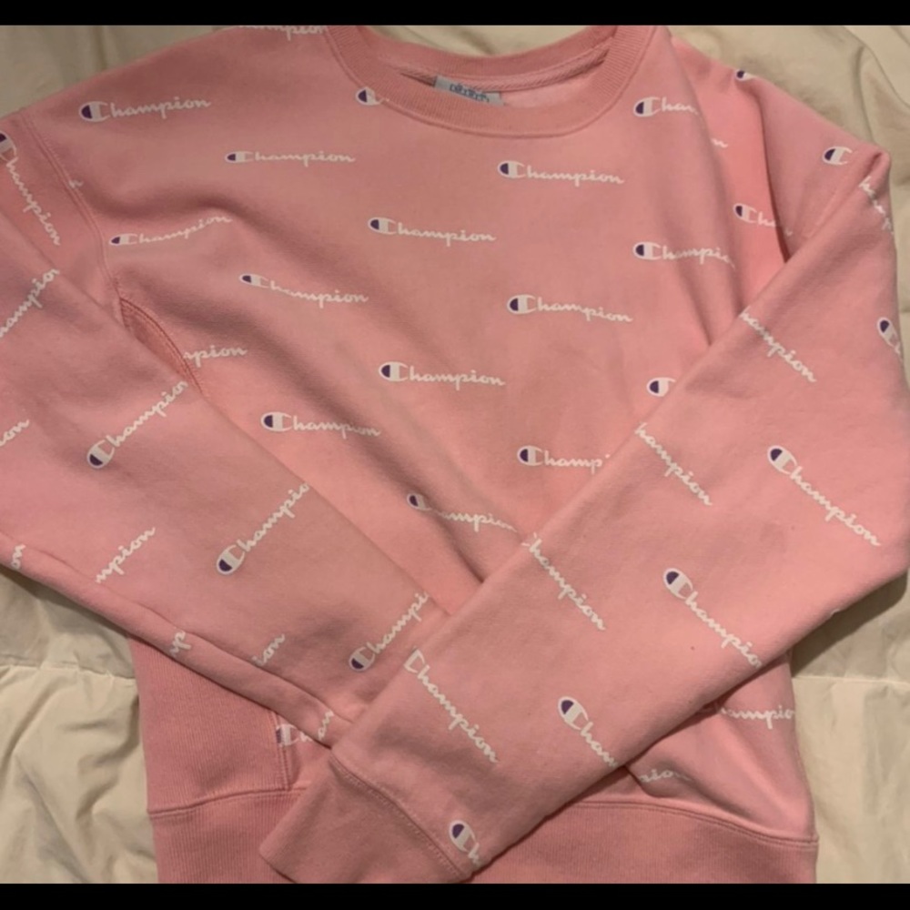 pink champion crewneck